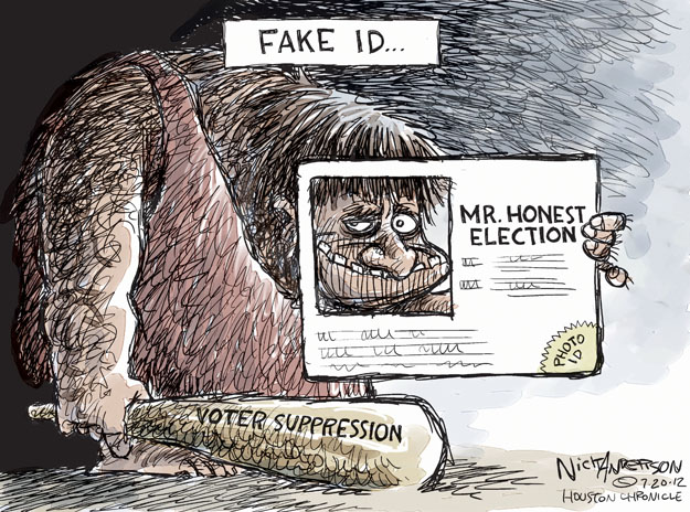 Fake ID � Mr. Honest Election. Voter suppression.