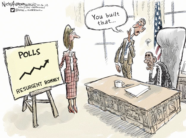 Polls (arrow up). Resurgent Romney. You built that �
