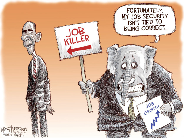 Fortunately, my job security isnt tied to being correct � Job killer. Job growth.
