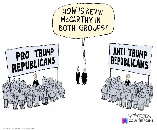 How is Kevin McCarthy in both groups? Pro Trump Republicans. Anti Trump Republicans.
