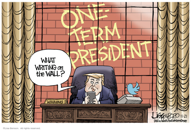 One term president. What writing on the wall?
