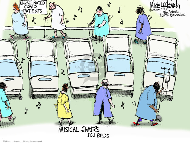 Unvaccinated Covid patients. Musical Chairs ICU Beds.
