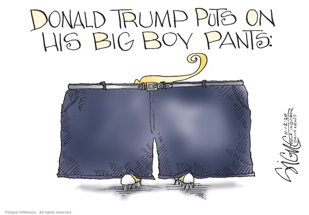 Donald Trump puts on his big boy pants.