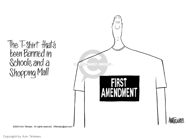 The T-shirt thats been banned in schools and a shopping mall. First Amendment.