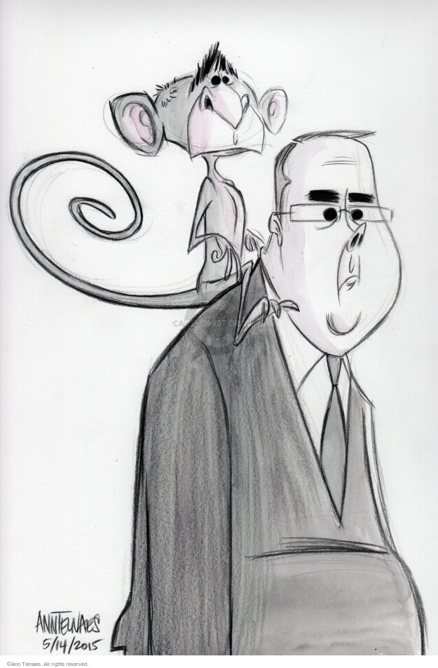 No caption (George W. Bush is depicted as a monkey riding on the back of Jeb Bush).
