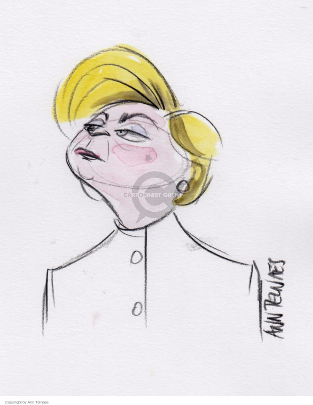 No caption (Live sketch of Hillary Clinton from the third presidential debate).
